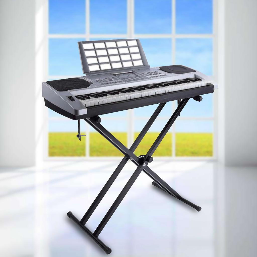 Portable X Style Keyboard Stand Double Braced Music Electric Organ Holder Adjustable Height