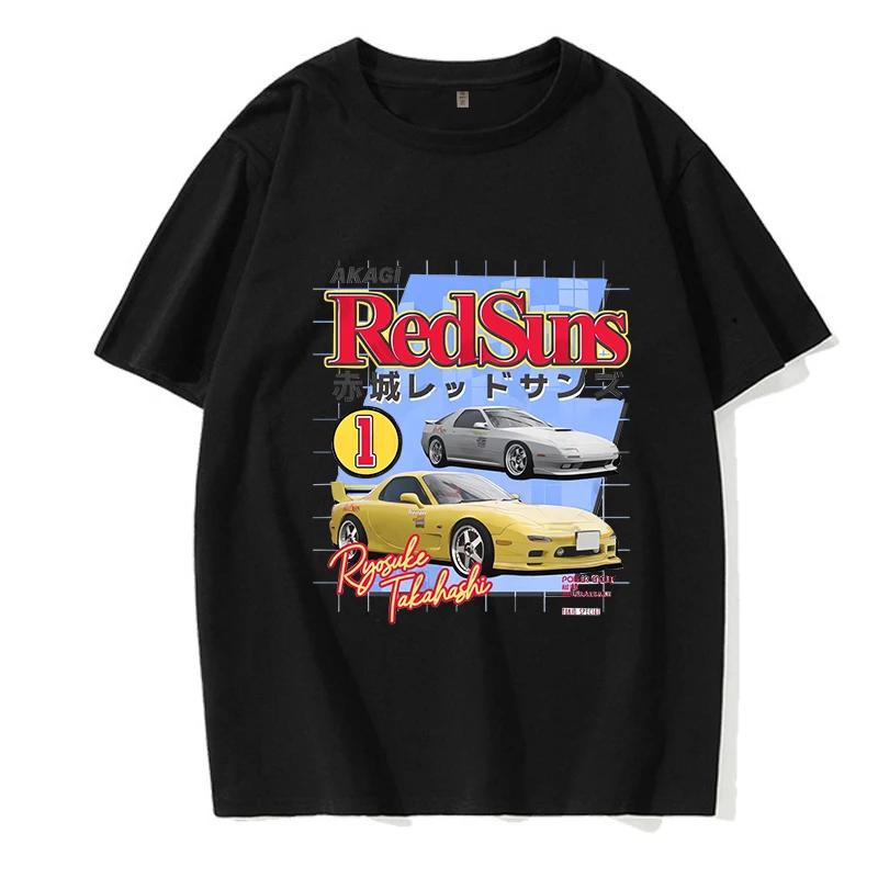 Japanischer Anime Cartoon Gothic Redsuns EU Größe Top Initial D T-Shirt Herren Grafik T-Shirt AE86 Lustig Harajuku Manga T-Shirt Herren