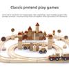 City Wooden Fun Transportation Train Track Assembly Building Blocks Kid Set Toy