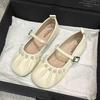 Summer new style silver small leather shoes flat bottom pearl casual Mary Jane shoes sweet