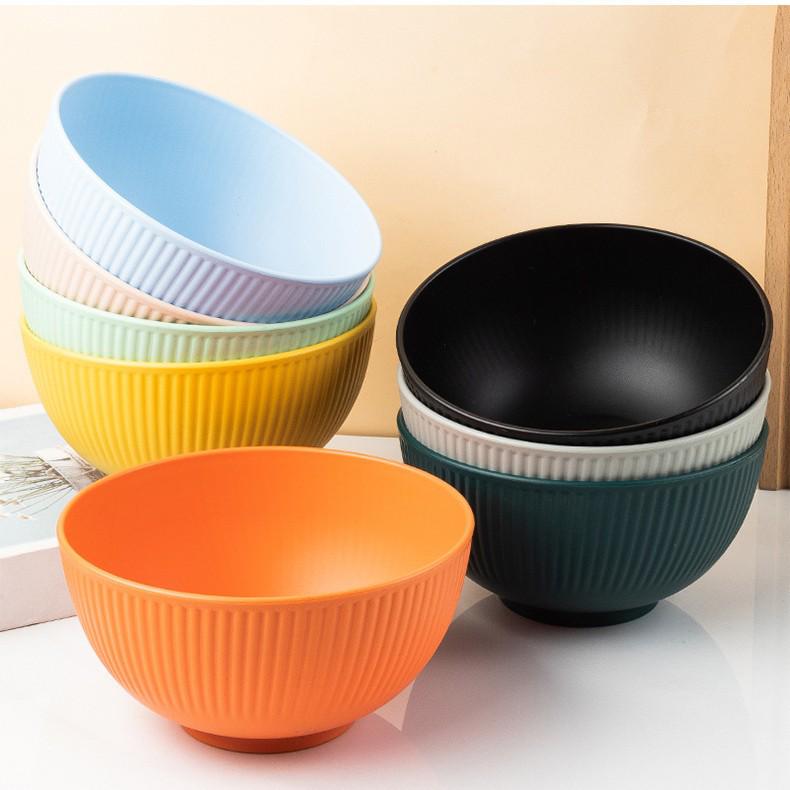 Cross-border PP Plastic Bowl Set - Multi-purpose for Dormitory: Includes Water, Fruit, Salad, Noodle, Soup, and Rice Bowls. Large Size.