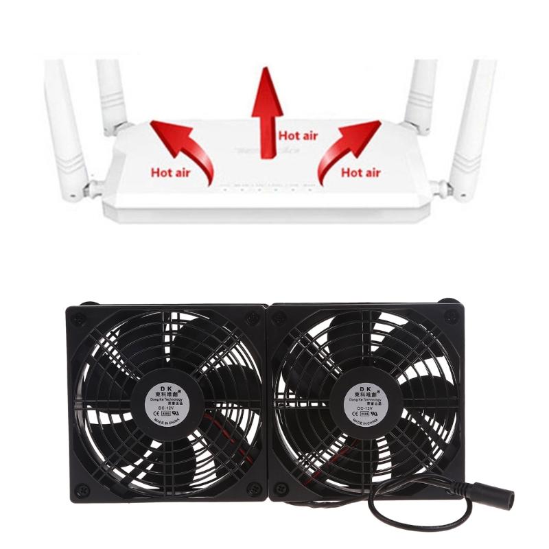 Dual 120 mm 12 V USB-Lüfter, 102 CFM große Luftstrom-Lüfterkühlung für Router, TV-Box, Mikrocomputer und andere