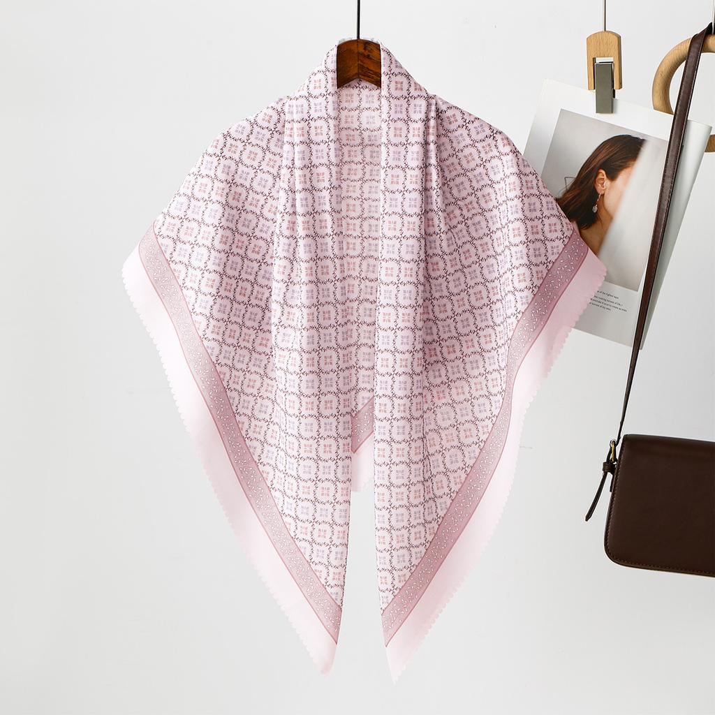 Blumenmuster Wellen Viskose Quadratisches Tuch Muslimische Hijabs Baumwoll Kopftuch Damenmode Malaysia Taschentuch Foulard 110*110cm