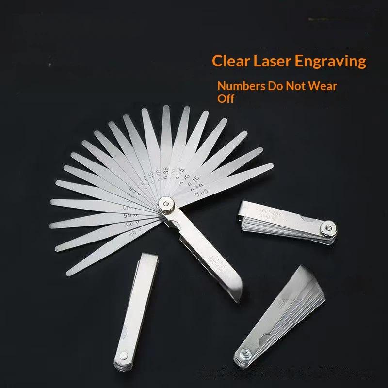 Stainless Steel Feeler Gauge 17 Precision Blades Heavy Duty Gap Measuring Tool for Marine Vessel Equipment Maintenance