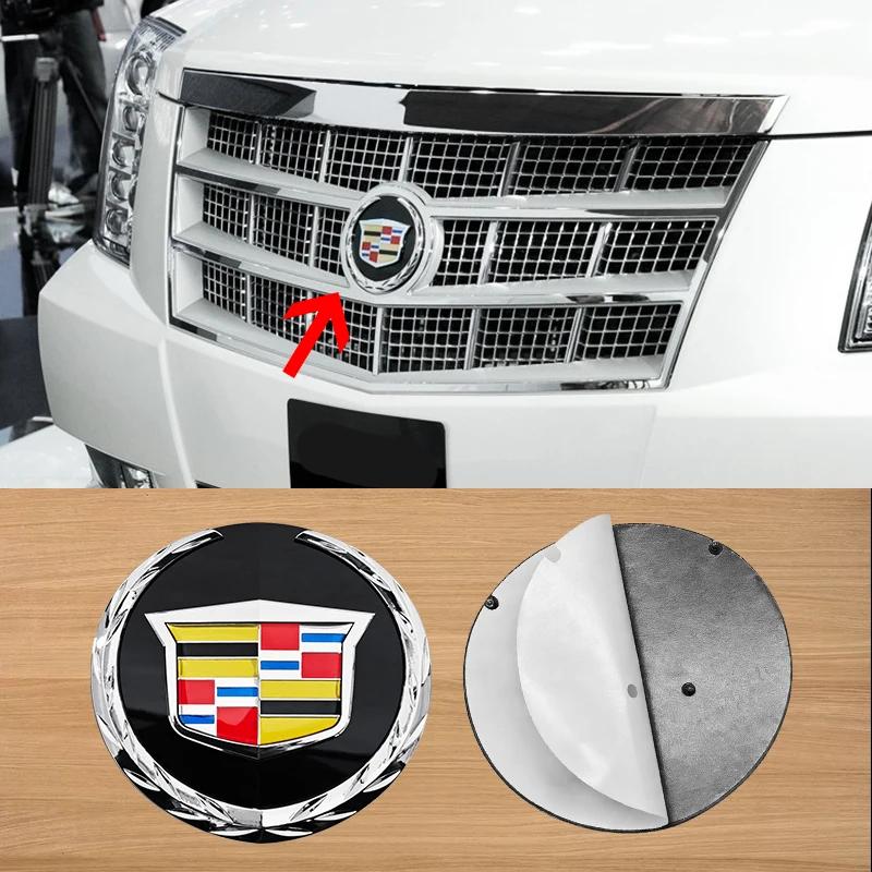 1pcs 142mm 3D ABS Car Front Emblem Grille logo Sticker Badge Accessories For Cadillac Escalade 2007-2014 Year
