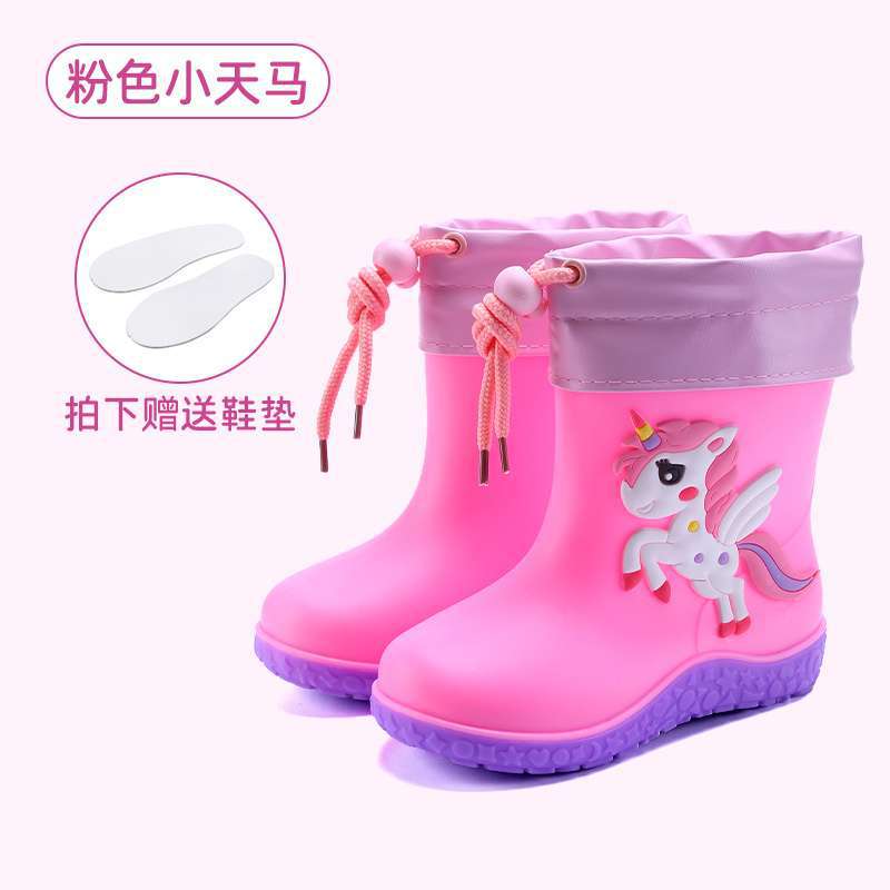 2025 Mode Kinder Universal-Regenstiefel mit Baumwolle Rutschfeste Wasserschuhe Kinderregenschuhe Männer und Frauen Niedliche Cartoon 1~ 8 Jahre alt