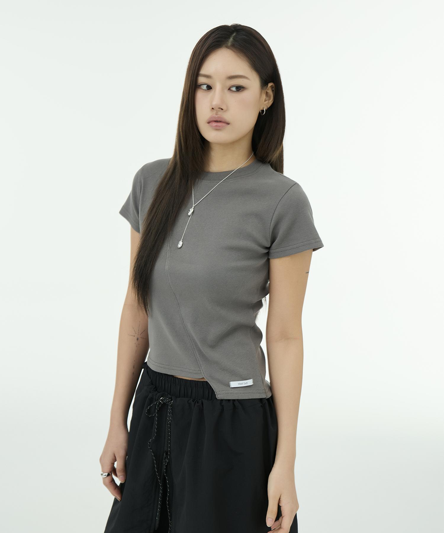 Mutlet Unbal Cut T - Charcoal