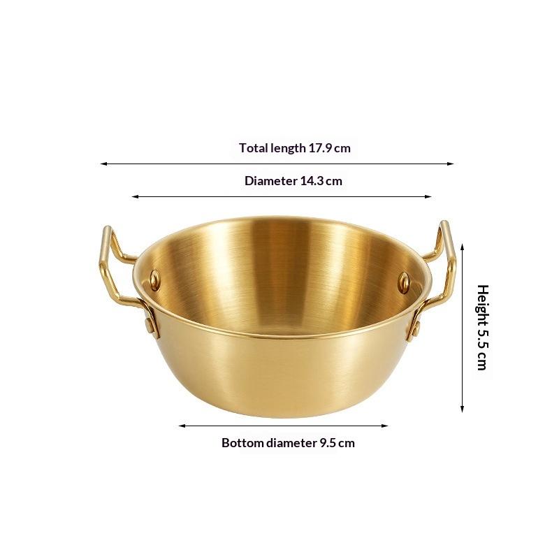 New 1pc 304 Stainless Steel Instant Noodle Bowl Korean Rice Wine Bowl With Handle Salad Snack And Fries Bowl