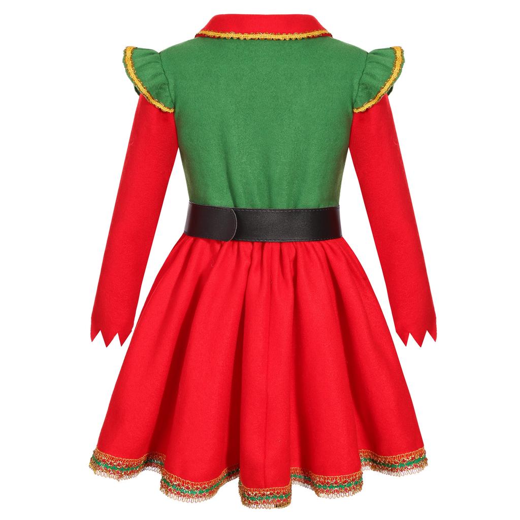 Tema de Disfraz de Navidad Disfraz de Día de Navidad Fiesta de Disfraces Show Elfa Festival Niña Elfa