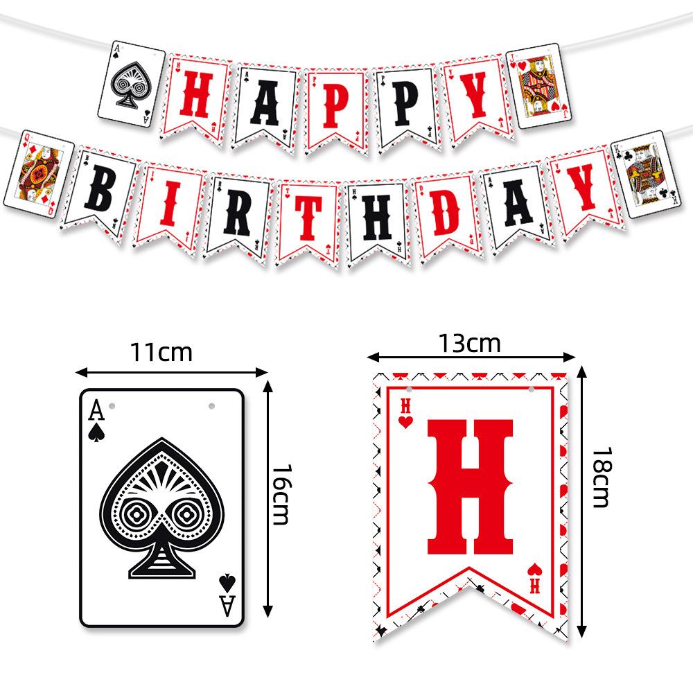 Party Decoration Banner Birthday Party Background Decoration Poker Flag Setting Props