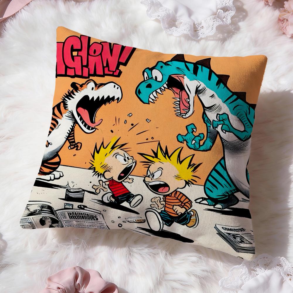 

Cartoon CCalvin and H-Hobbes Cushion Cover Premium Comfort Reversible Pillow Cove -Two in One Design for Any Room & Car Interior 30cmx30cm