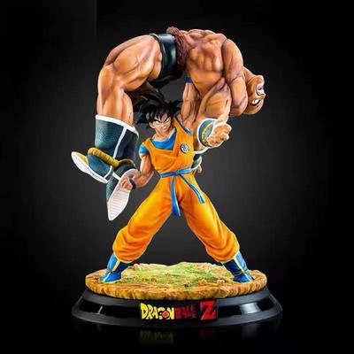 19cm Dragon Ball Goku Carrying Nappa Statue Timeless Scene Gk Figure Anime Collectible Model Toy Desk Decor Decoration Boys Gift
