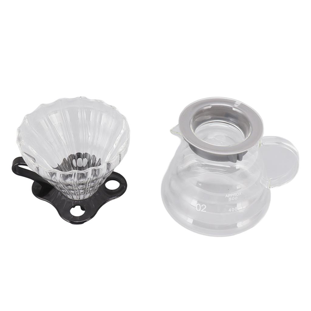 Pour Over Coffee Maker 600ML Glass Coffee Dripper Pot with Filter Cup and Paper for Home Shop