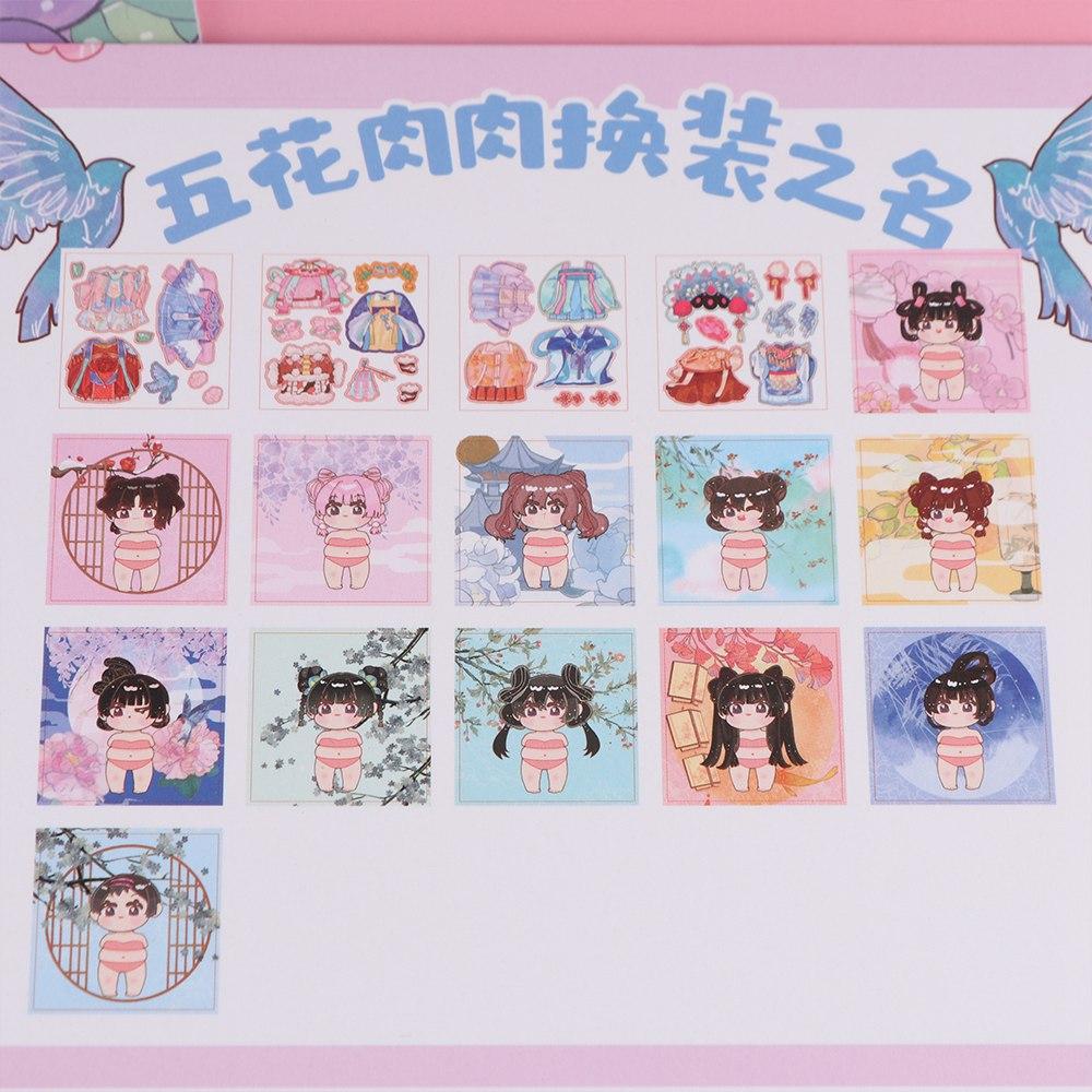 Cartoon Painting Book Stickers Clothes Dress-up Outfit Stickers Dress Up Sticker  Hand Ledger