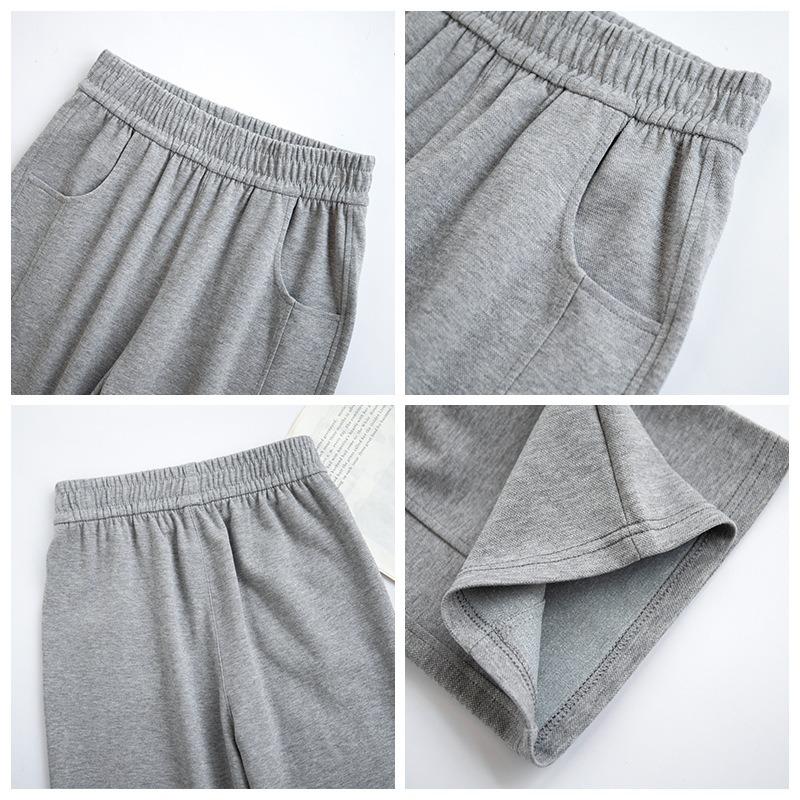 ! Autumn sweatpants women's high waist loose small casual sweatpants narrow wide leg straight pants