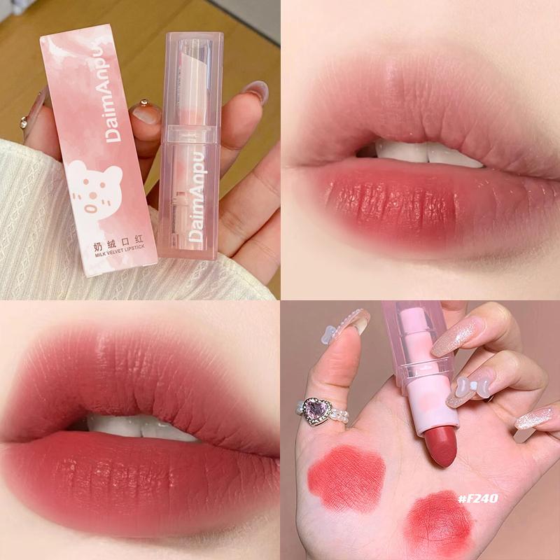 

Молочная бархатная помада, гладкая, долговечная, бальзам с красным оттенком, блеск для губ, легко носить, водостойкая грязь для губ, увлажняющая глазурь, милый макияж
