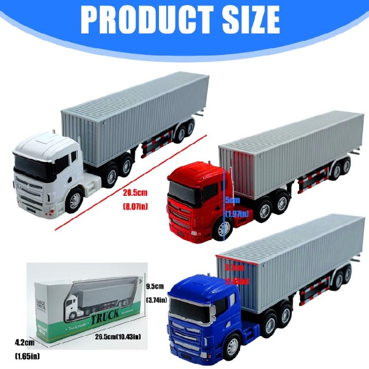 Premium Die Cast Metal Container Truck Model 20.5CM Realistic Transport Vehicle Design Collectible Home Accent Ornament