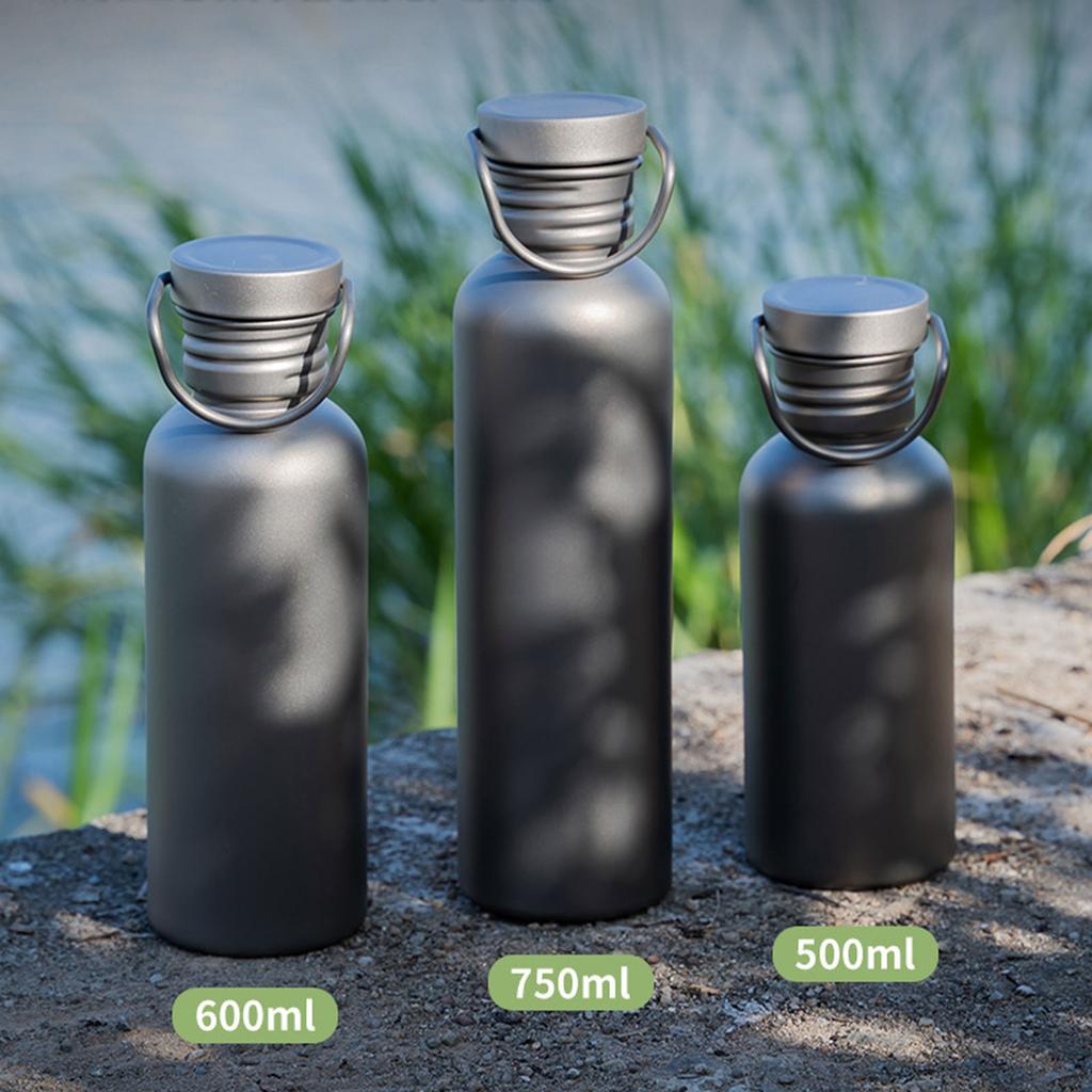 Titanium Waterfles Outdoor Kampeerfles Sport Fietsen Wandelen Waterfles met Deksel Brede Mond Water Drinkfles