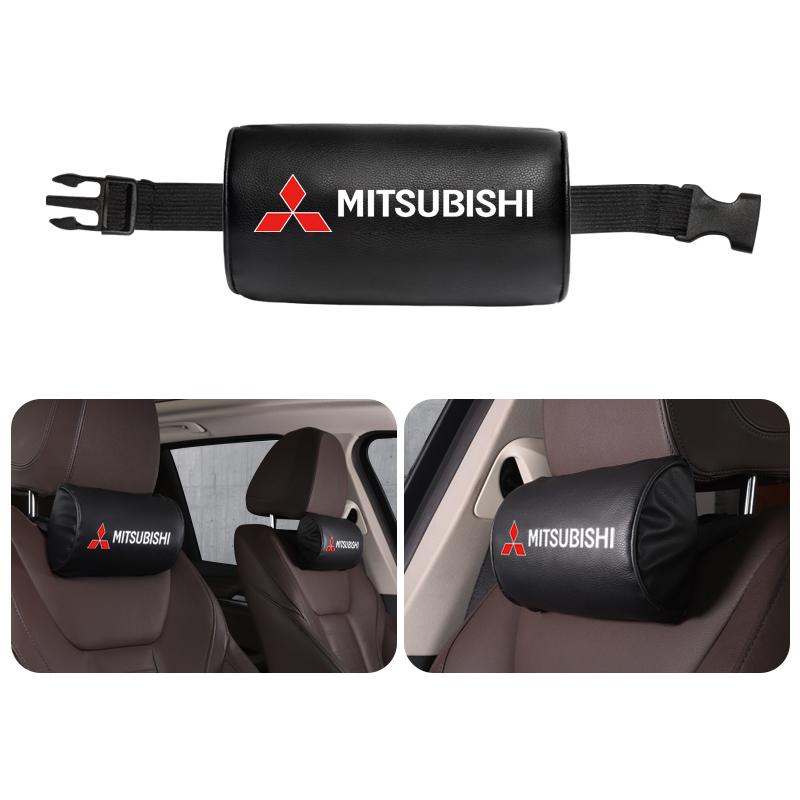 

Car Round Leather Neck Protection Memory Cotton Headrest For Mitsubishi Outlander Pajero ASX Colt I200 Ralliart Mirage Jinxuan