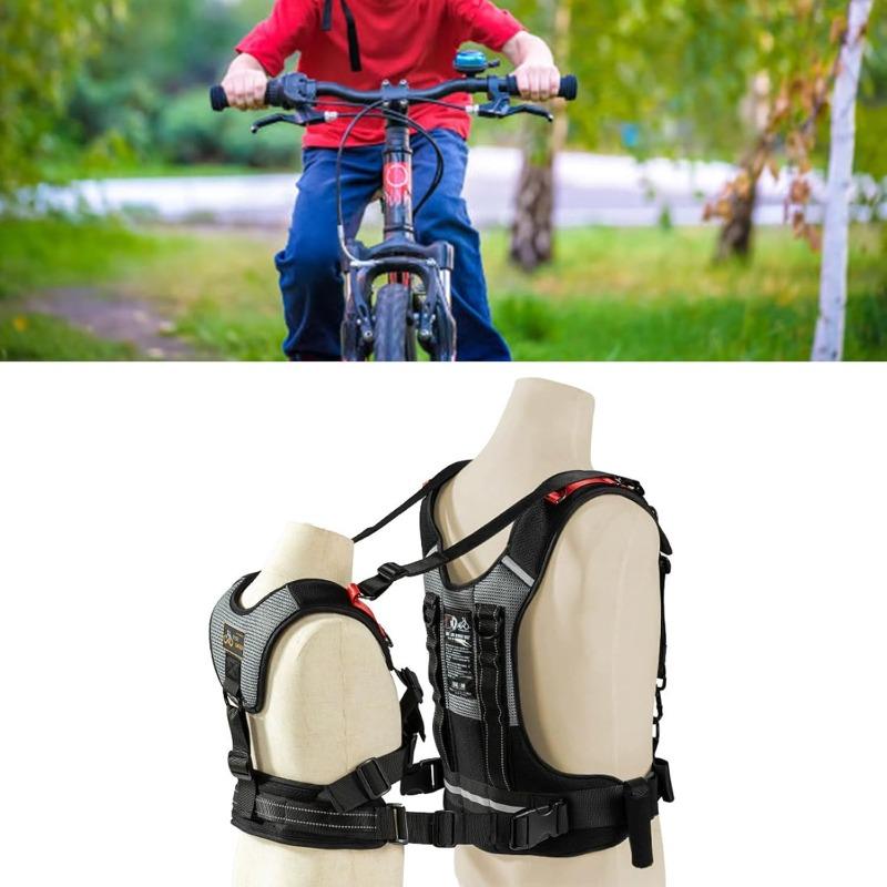 Child Bike Safety Belt Dual Seat Reflective Harness For Bicycle Motorcycle Adjustable Kids Riding Gear