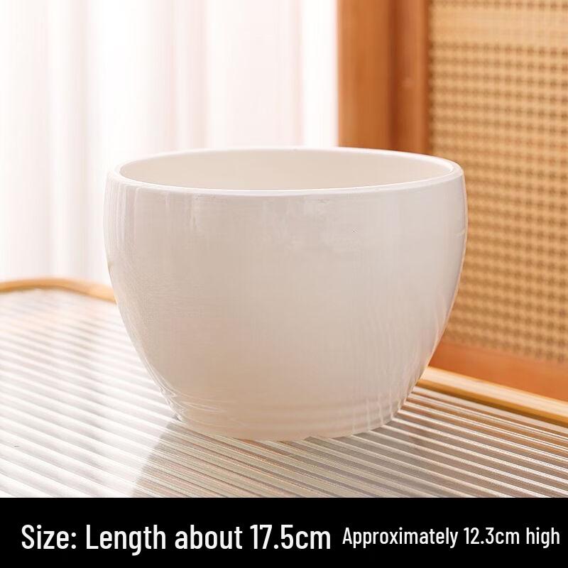 Lilang Large White Round Flower Pots (Set of 2)