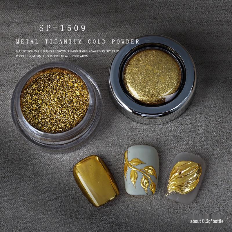 Titanium Magic Mirror Nail Powder In Rose Gold & Silver - High-Gloss Electroplated Glitter