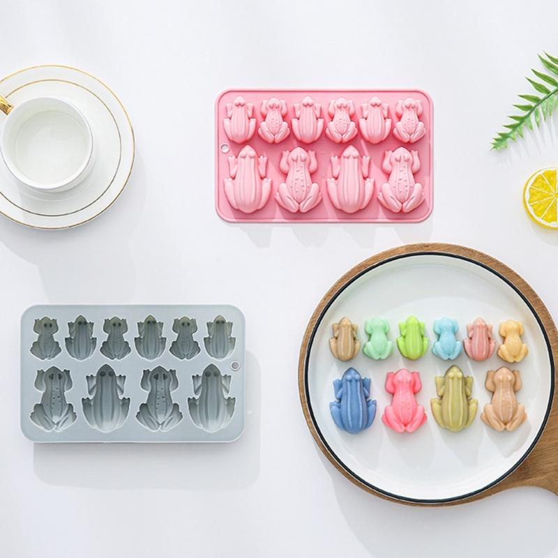 Silicone Chocolate Molds 10 Cavity Frogs Shape Mould for Candy Bonbons and Pastry Baking Tool Kitchen Supplies