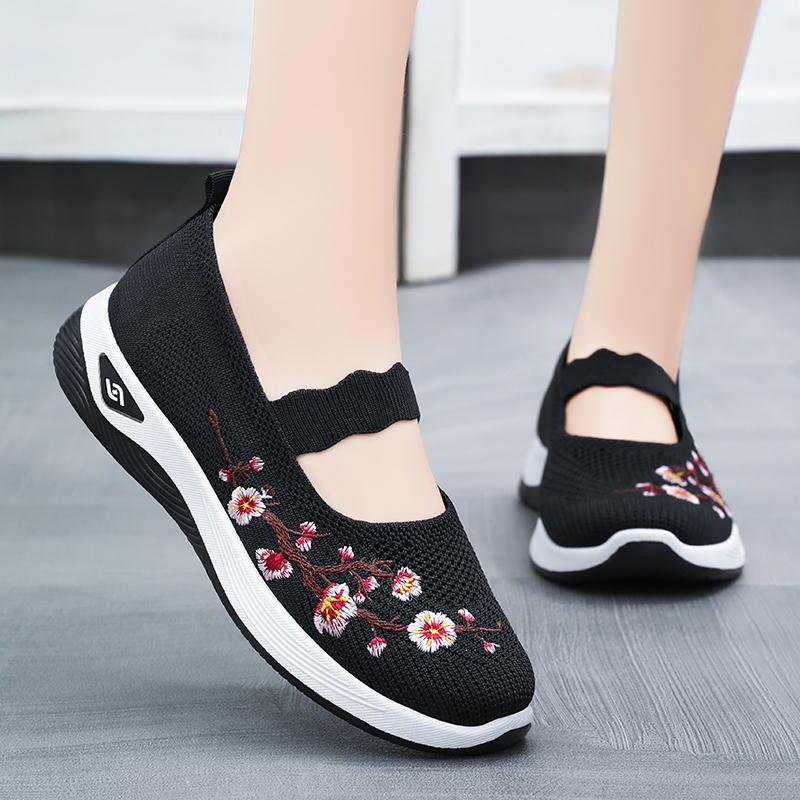 Spring New Women's Sports Shoes, Fashionable, Breathable, Lightweight, Non-slip, Wear-resistant, Casual Sports Shoes Flat Shoes