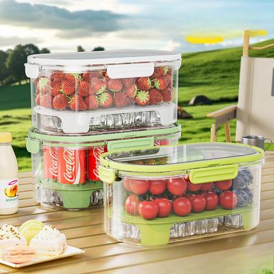 Lebensmittelaufbewahrungsbehälter Picknick und Camping Fächer Bento-Boxen Körbe Versiegelte Kühlschränke Transparent