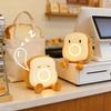 Cartoon Plush Toast Alarm Clock USB Charging Vibration Wake Digital Electronic Clocks Ornament for Kids Desktop Home Decor