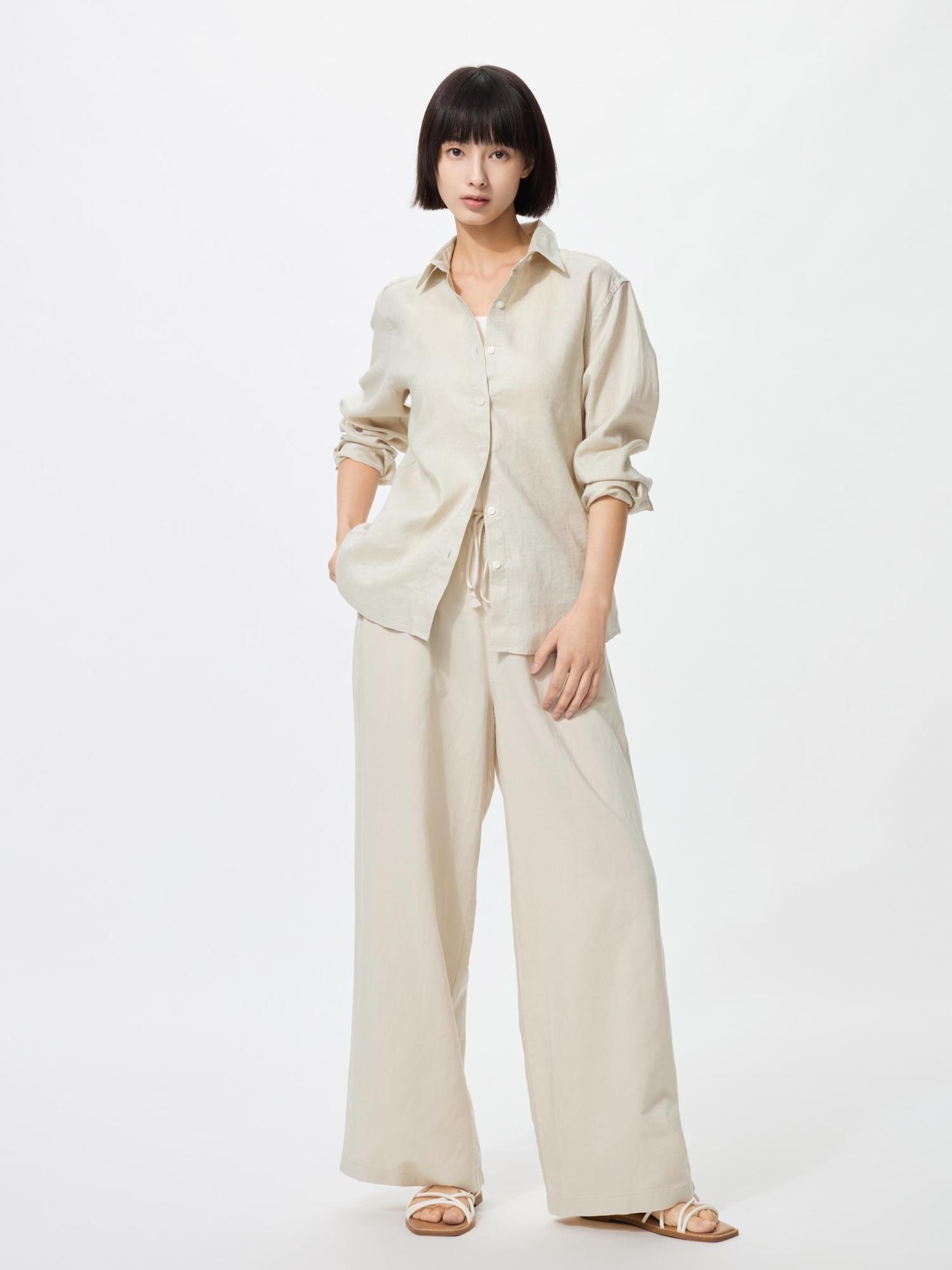 

Легкие брюки Uniqlo из льняной смеси 30 NATURAL/WOMEN XS