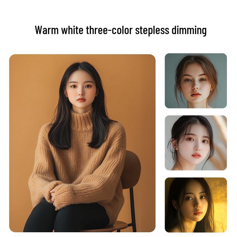 Tricolor LED Fill Light for Facial Whitening and Skin Rejuvenation - Perfect for Photography, Makeup, and Live Streaming