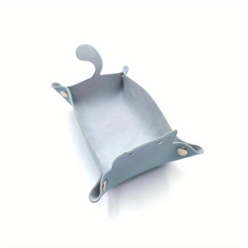 1pc Leather storage box desktop storage tray jewelry cosmetics key storage home storage basket