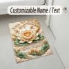 Elegant Theme Soft Crystal Velvet Rug Custom Name & Text Print Non Slip Floor Rug for Bedroom Living Room