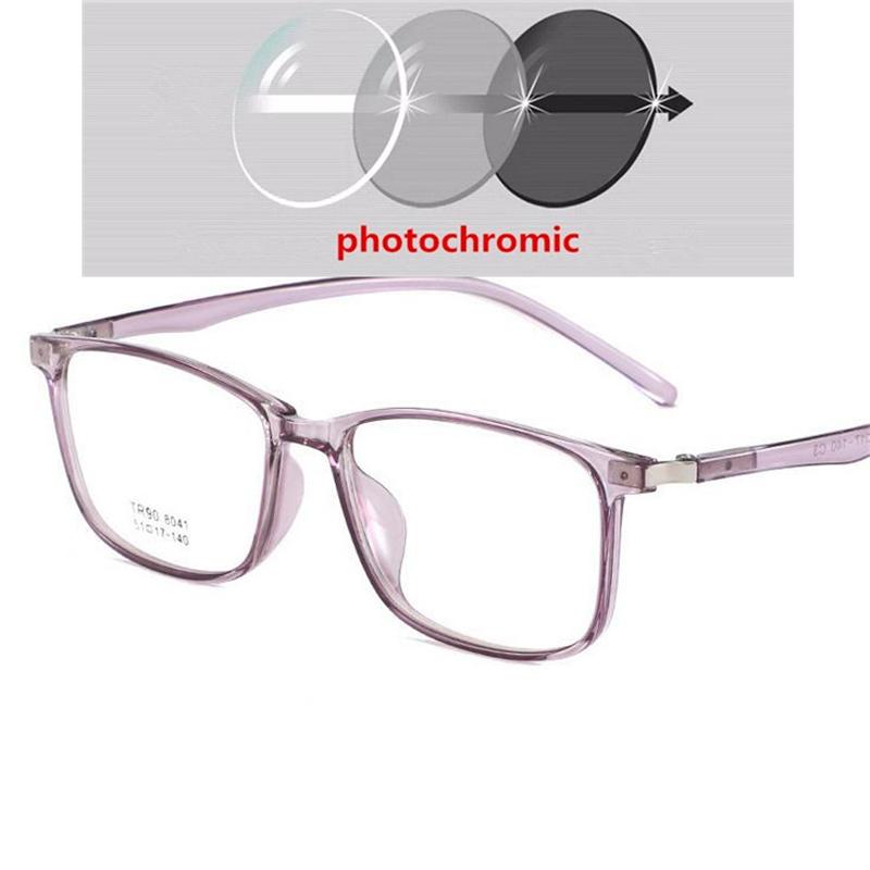 0 -0.5 -0.75 To -6.0 Ultralight  Anti Blue Light Myopes Lunettes Fashion Student Sun Photochromic Square Okulary Korekcyjne