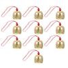 LEDMOMO Copper Mini Bell Door Chime Set 50 Pieces Anti-theft Hanging Wind Chime Balcony Decoration DIY Gold 4.13 X 5.31 X 1.06 Inches