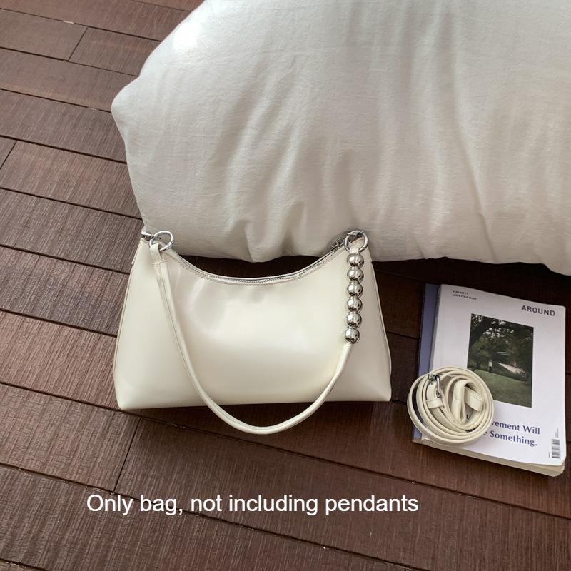 

1pc Korean version of niche minimalist underarm bag women s spring new fashion tote bag casual large capacity 28x25x13cm белый