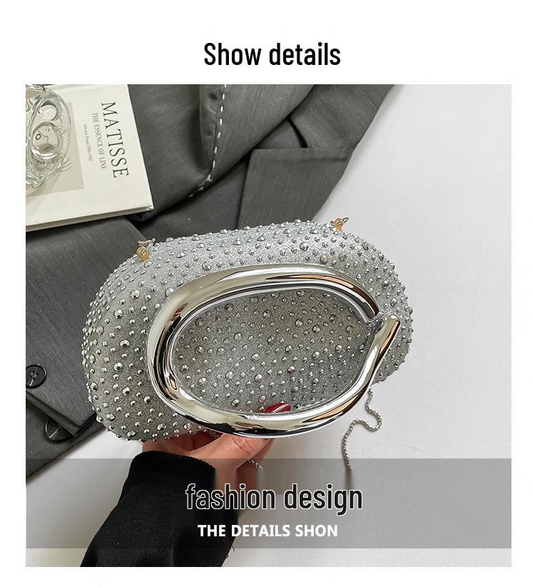 Borsa a Mano Rotonda in Acrilico di Tendenza Europea e Americana con Manico in Metallo - Borsa a Spalla/Crossbody da Sera da Donna