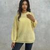 Women's Plus Size Chunky Knit Roll Neck Sweater - Solid Color Loose Pullover for Autumn/Winter