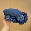 Ladies Denim Beret Hats Flower Cowboy Vintage Hat Women Retro Casual Painter Hat Female Trendy Spring Autumn Hat
