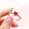Yintai Imperial Concubine Rose Gold Heart-Shaped Red Zircon Ring: Luxurious Niche Design for Women