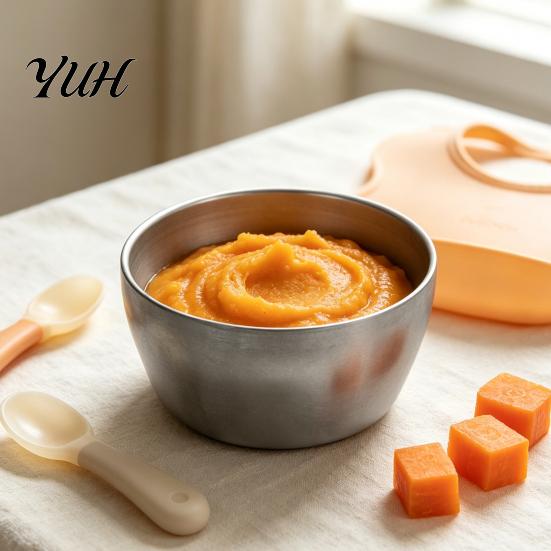 Rustic Style Metal Kitchenware Stainless Steel Cup/Bowl, Industrial Matte Container, Smooth Arc Bowl And Cup Set Shatterproof Non-slip Base Tableware