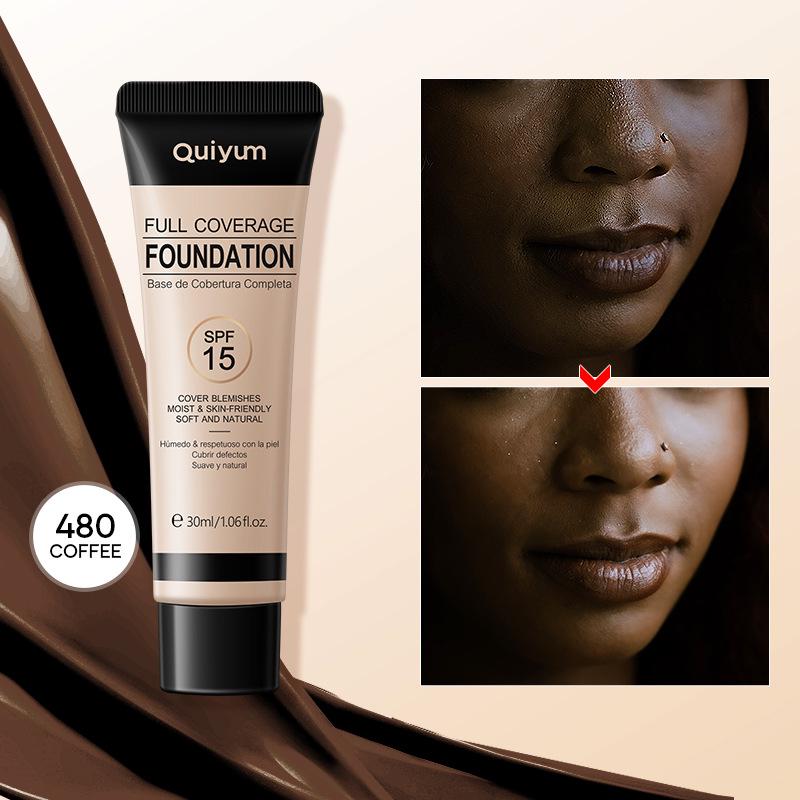 Quiyum Full Coverage Foundation 30ml - Concealing, Brightening, Natural & Lightweight