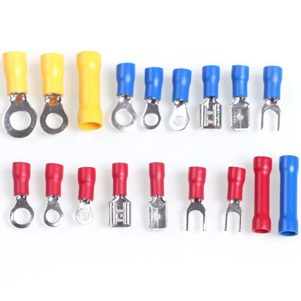 300Pcs Insulated Ring Terminals Assorted Kit Cold Press Electrical Wire Crimp Connectors