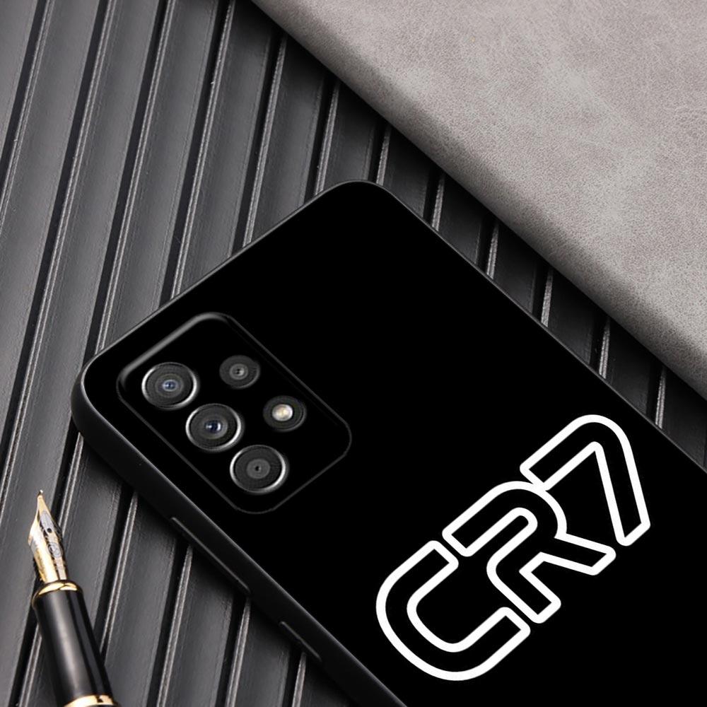 C-R-7 Dark Football Phone Case For Samsung Galaxy A57 A56 A37 A55 A36 5G A26 A54 A52 A35 A34 A25 A17 A16 A15 A07 A06 Soft Cover