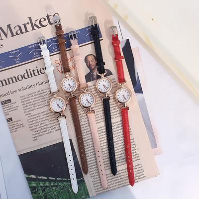 1PC Popular Women Watch Simple Girl PU Leather Strap Women Fashion Quartz Wrist Watch Mini Thin Dial Watches Quartz Wrist Watches