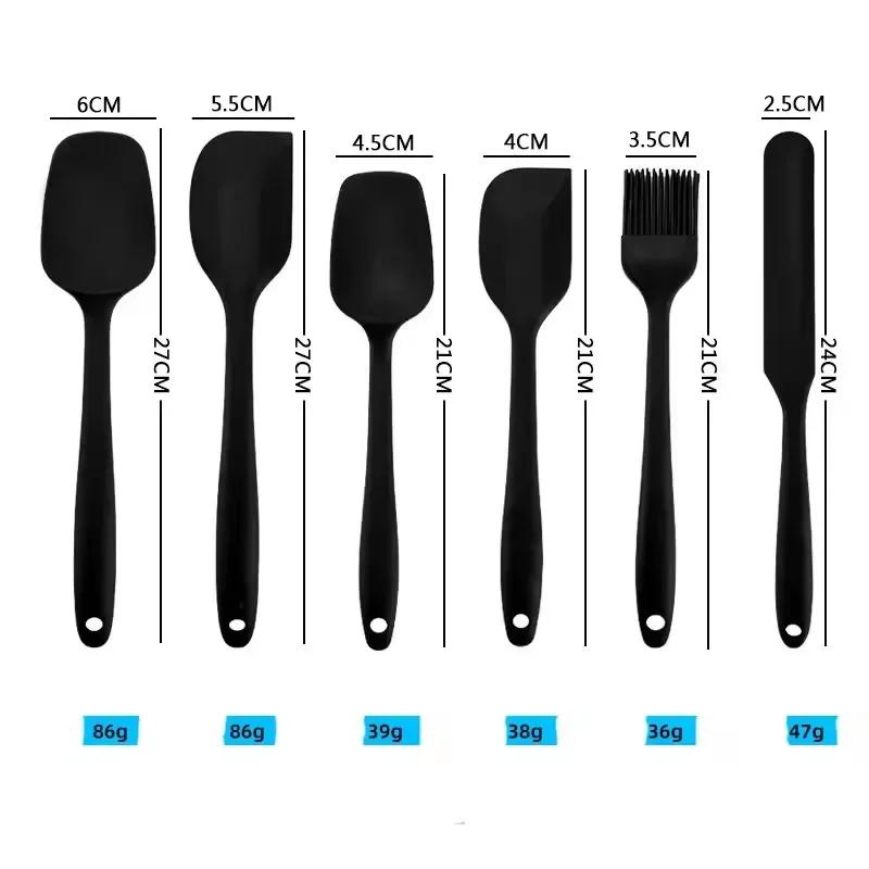 Food Grade Non Stick Heat Resistant Spatulas Turner for Cooking, Baking, Mixing - 6 Pieces Silicone Spatula Set, Baking Tools