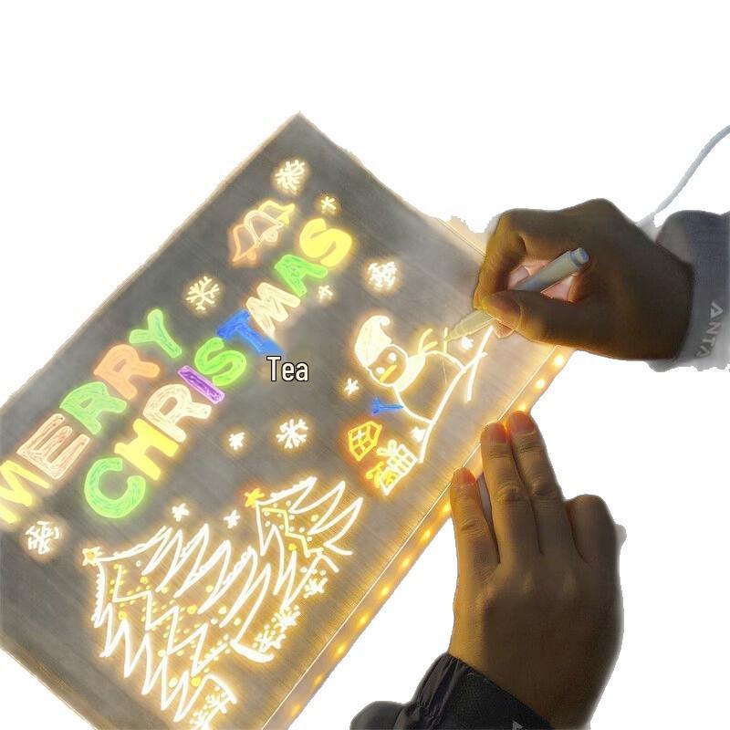 Reusable Light-Up Drawing Board for Kids – Eye-Protective, Erasable Handwriting Toy with Pen