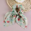 Hair Band Floral Print Bunny Ears Shape Elastic Hair Tie No Irritating Scalp Hair Rope Versatile Hair