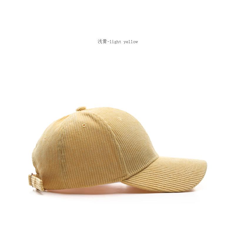 Autumn and Winter Corduroy Solid Color Light Board Curved Brim Cap Tide Outdoor Sports Warm Baseball Cap